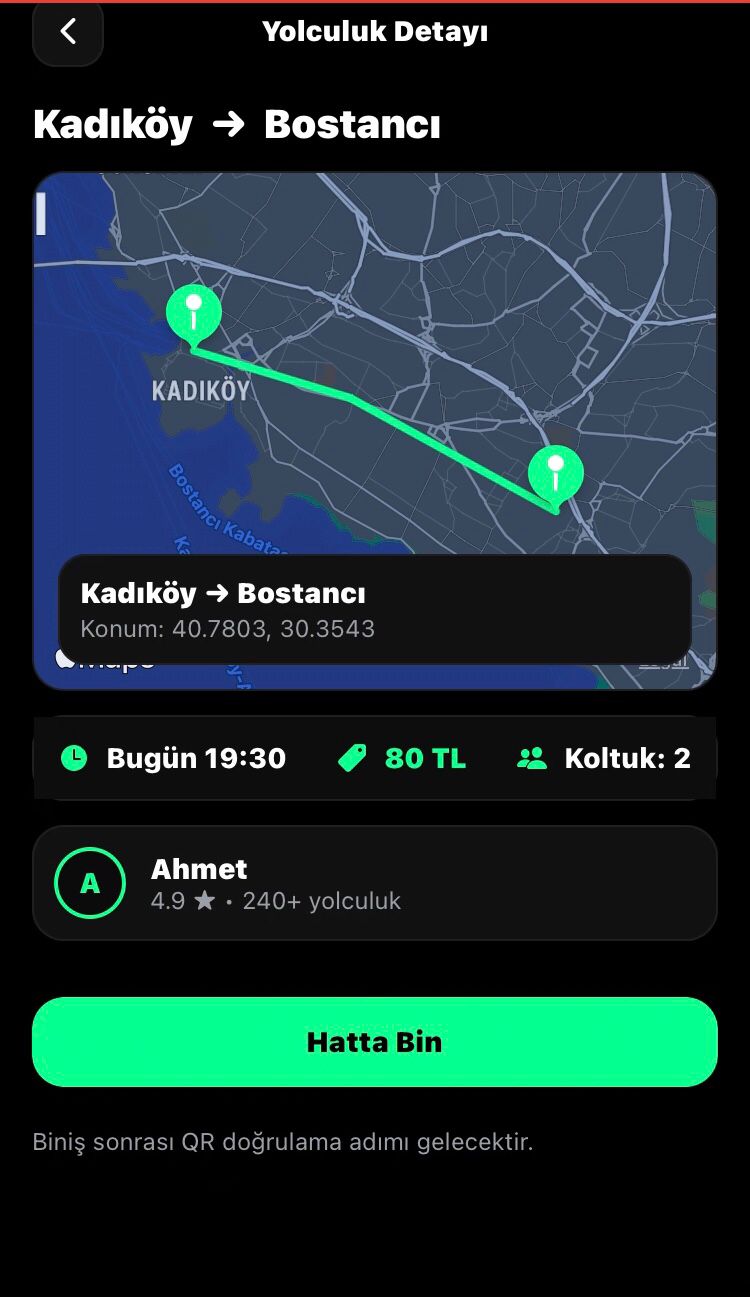 DHS Mobil Uygulama - Yolculuk Detay